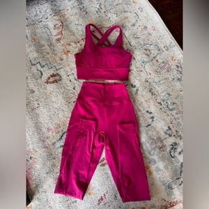 Buff Bunny Legacy Leggings & Bra in Pharoh Pink